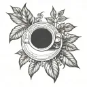 branch of coffee with beans  tattoo design idea