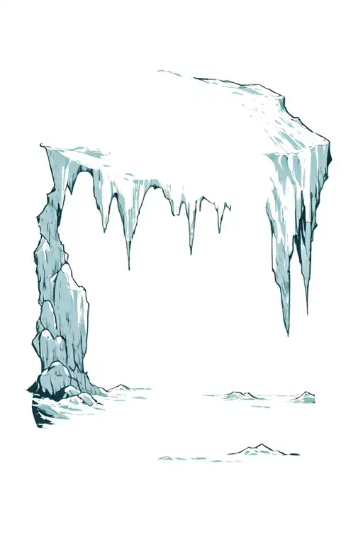 ponting's grotto in an iceberg tattoo design idea