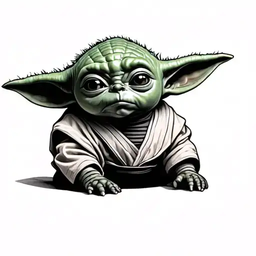 baby yoda tattoo design idea