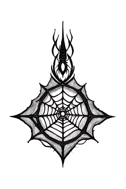 spiderweb Wicca tattoo design idea
