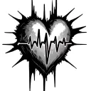 heart with 4 heartbeat lines going thru heart tattoo design idea