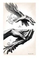 The Creation of Adam hands touching tattoo design idea