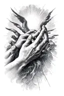 The Creation of Adam hands touching tattoo design idea