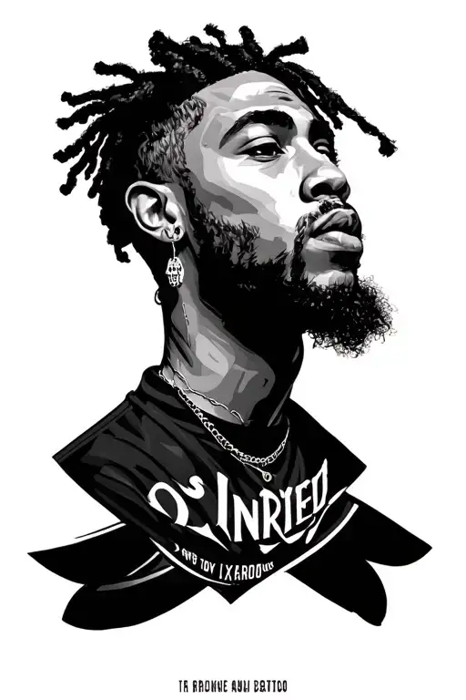 multiple j Cole art and song lyrics tattoo design idea
