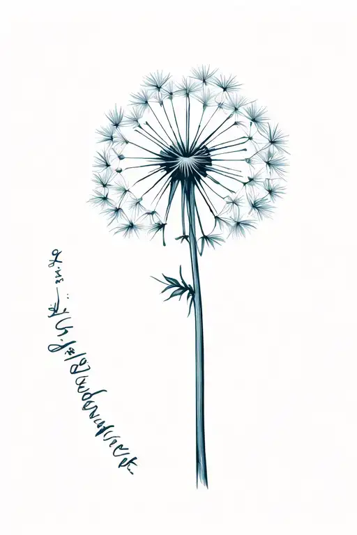 a dandelion where the stilk is "alt ordner seg" and thats the stilk  tattoo design idea