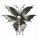 seraphim, 6 bat wings, centre eye tattoo design idea