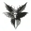 seraphim, 6 bat wings, centre eye tattoo design idea