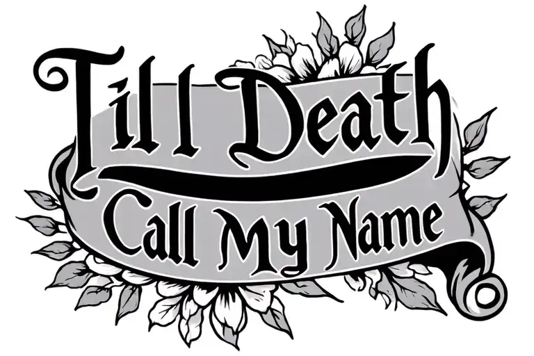 Till Death Call My Name Design: Write tattoo design idea
