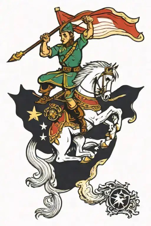 democracy, military, St. George killing the dragon tattoo design idea