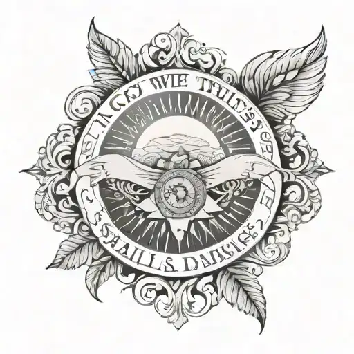 quote "in god we trust even the darkest nights will end and the sun will rise again and in time this too shall pass" tattoo design idea