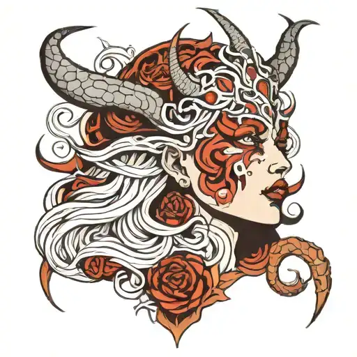 lillth mother of demons tattoo design idea