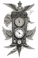 A minimalist Appa, Giorno's golden wing theme, Tardis or Weeping Angel, Ekko Stopwatch, Icarus, Zeus Bust tattoo design idea