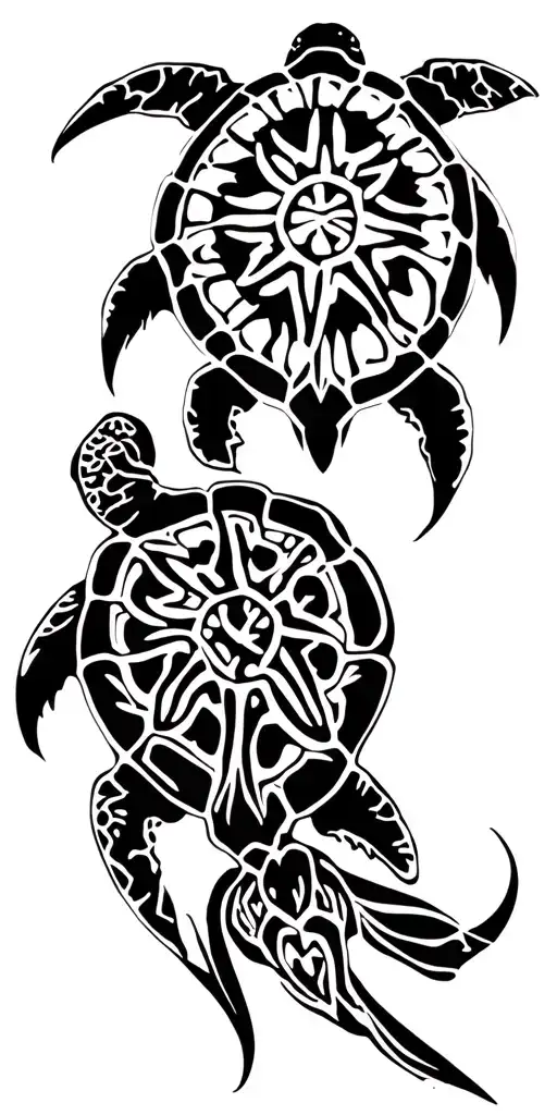 Turtles tattoo design idea