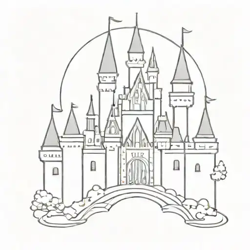 disney castle tattoo design idea