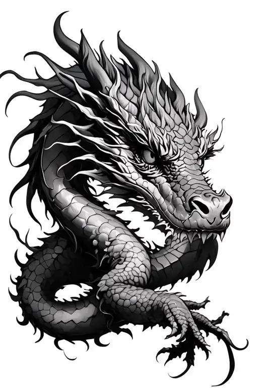 dragon wrapped with ivy vines on arm tattoo design idea