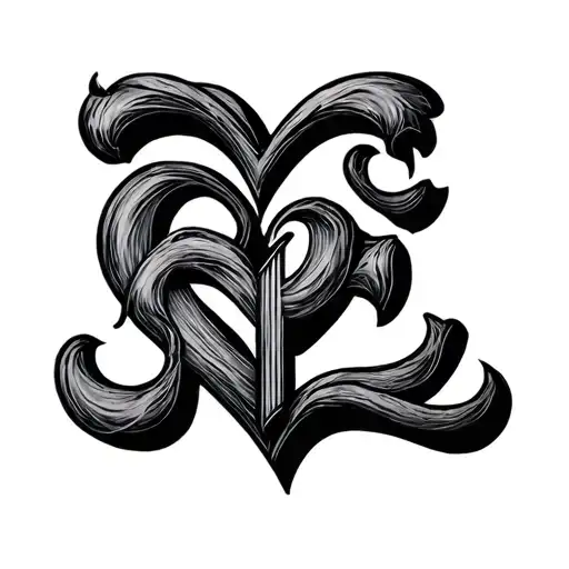 Three letter Es making a heart tattoo design idea