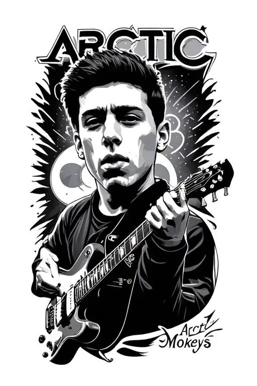 arctic monkeys band tattoo design idea