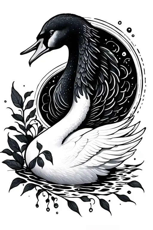 A white Swan representing the soul of a departed loved one. Enduring the love and connection with my daughter who passed tattoo design idea