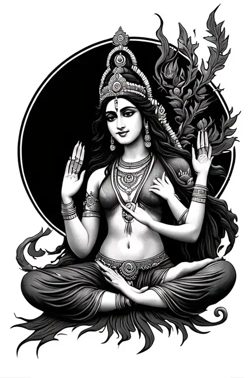 sivan kali adi shakti power and energy tattoo design idea