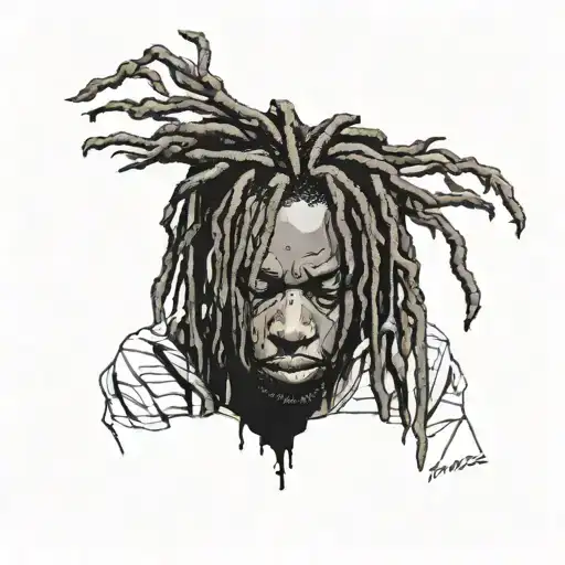 emo,depression,darkness,lonely,suicidal,sad,dark skinned male,dyed short dreads fully hiding face,teens,no tattoos,skinn tattoo design idea