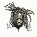 emo,depression,darkness,lonely,suicidal,sad,dark skinned male,dyed short dreads fully hiding face,teens,no tattoos,skinn tattoo design idea