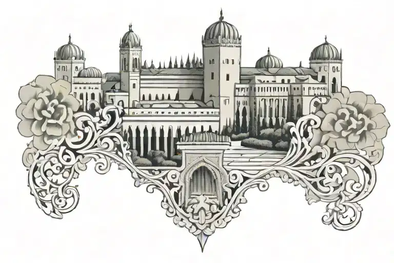 Alhambra of Granada tattoo design idea