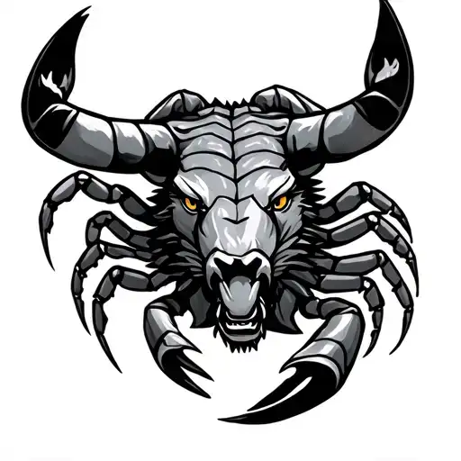 lion bull scorpion tattoo design idea