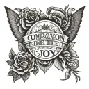 comparison is the thief of joy tattoo design idea