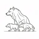 bear and wolf walking together tattoo design idea