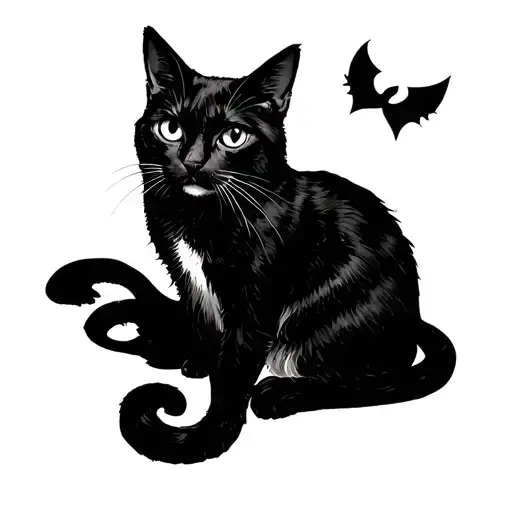 Schadow Ghost Cat tattoo design idea