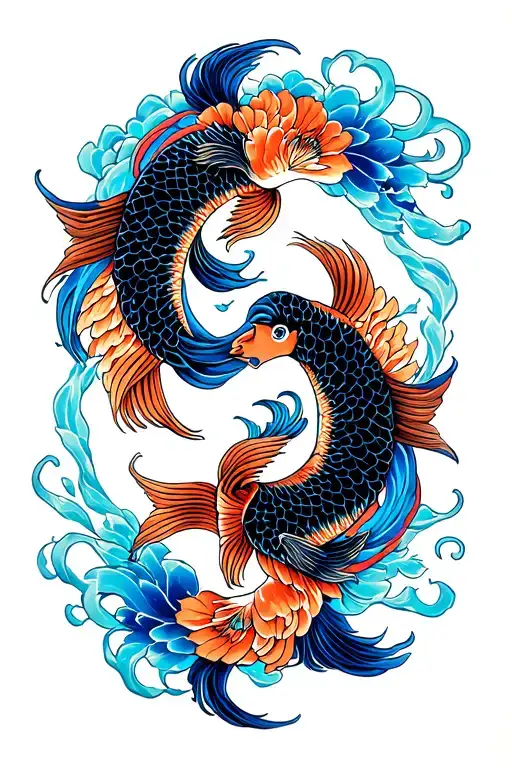 aquarius and pisces symbol tattoo design idea