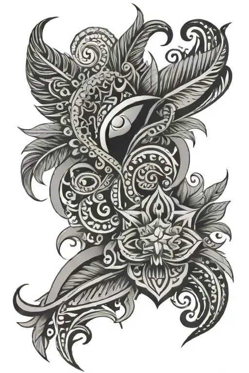 Cuban tribal inspired design tattoo design idea