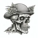 zombie skull with bullet holes  tattoo design idea