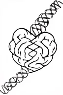 Brain and Heart dna strand tattoo design idea