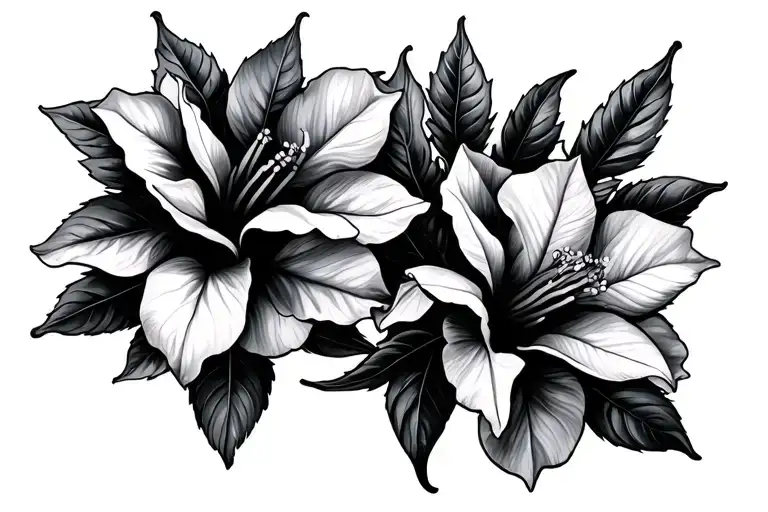 Bougainvillea and signature incorporated tattoo design idea