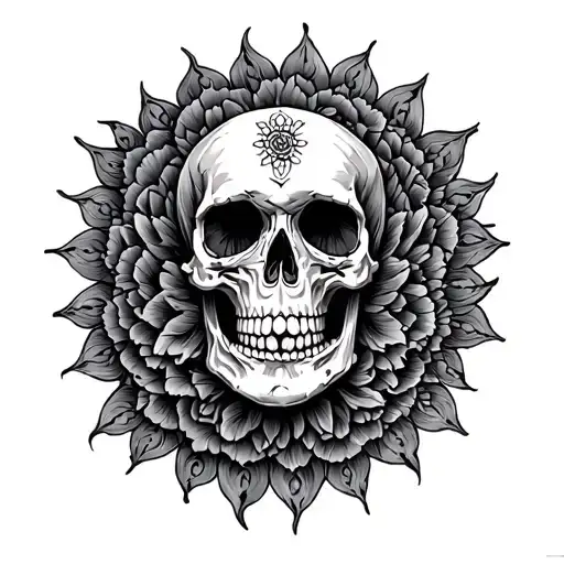 skull mandala tattoo design idea