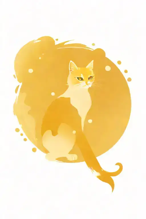 cat with butterfly and moon tattoo design idea