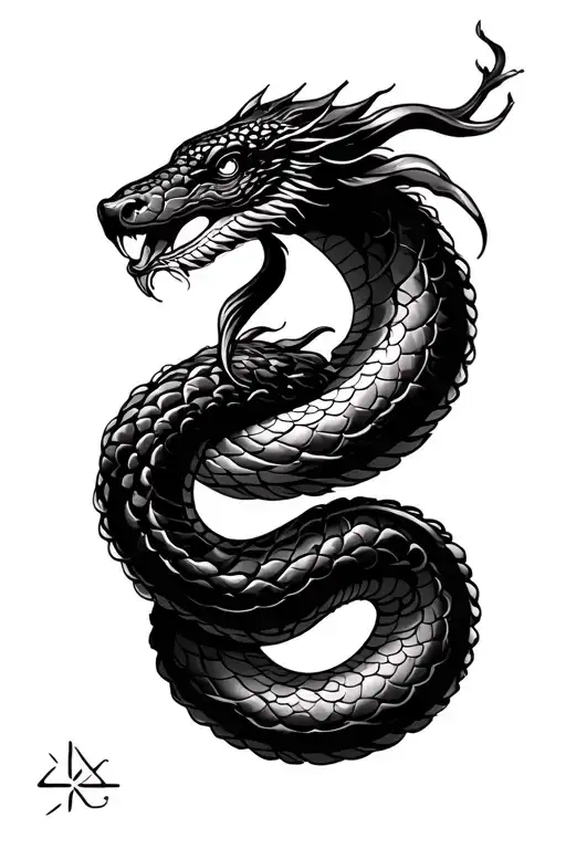 horoscope virgo star sign with year of the snake tattoo design idea