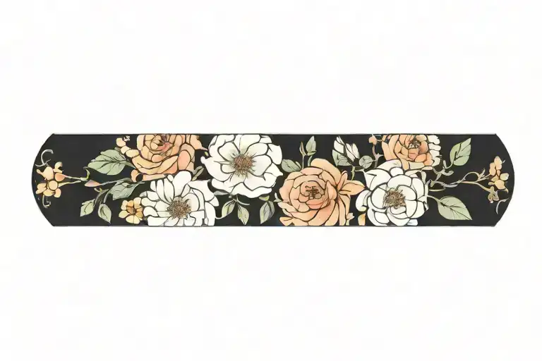 floral wrap my arm band tattoo design idea