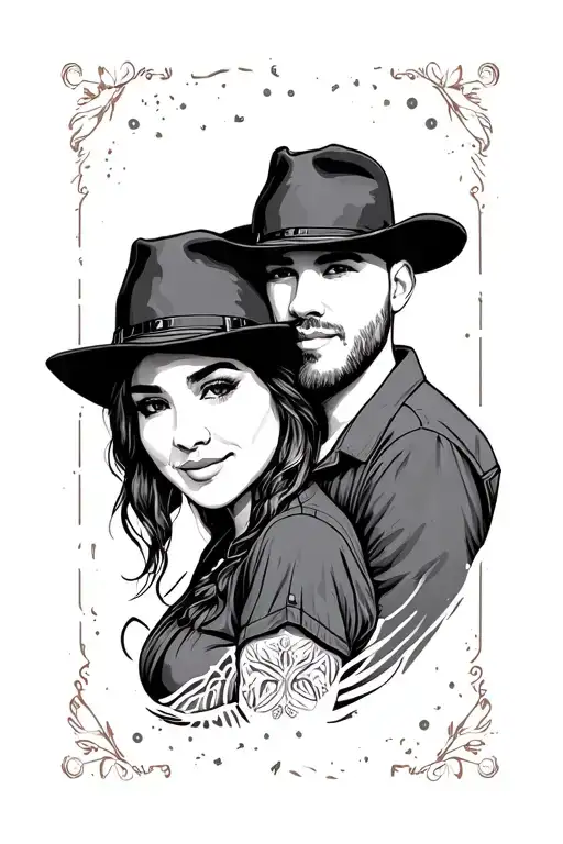 couple tattoo inspired by Luke combs tattoo design idea