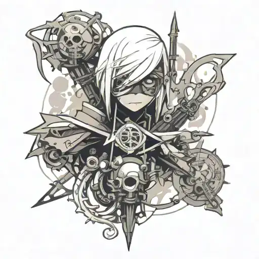 nier automata existentialistic small tattoo design idea