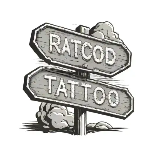 road sign incorporated tattoo design idea