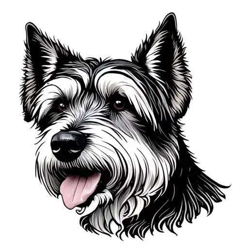 Irish Wolfhound wearing tattoo design idea