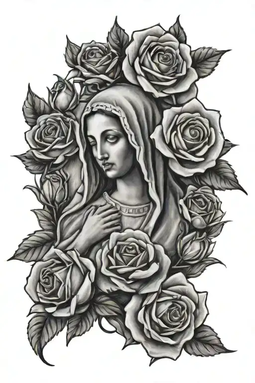 roses virgin mary birthdate 3 1 62 tattoo design idea