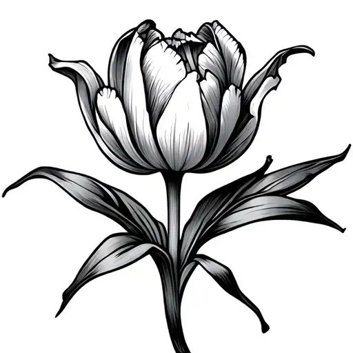 date tattoo broken bone shaped tulip tattoo design idea