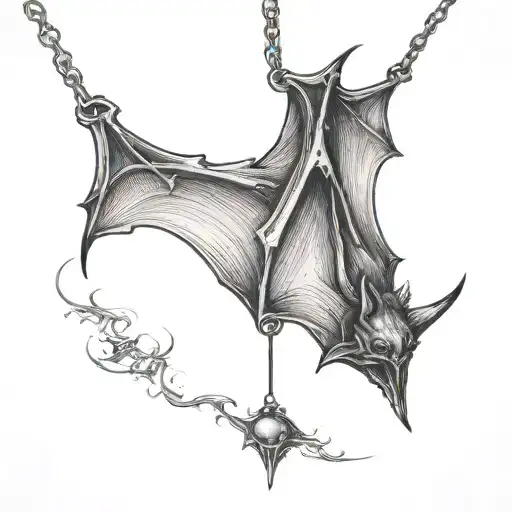 bat hanging upside tattoo design idea