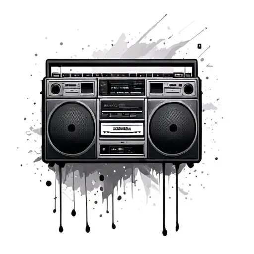Boombox tattoo design idea