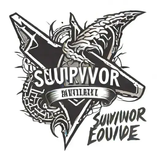 Survivor Implant from ark survival evolved with the words I Am above the tattoo and A Survivor under the tattoo tattoo design idea