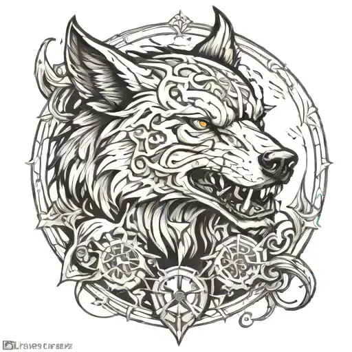 Combine elements of Diablo 2 with mystical creatures like wolves and spiders for a fantasy tattoo design tattoo design idea