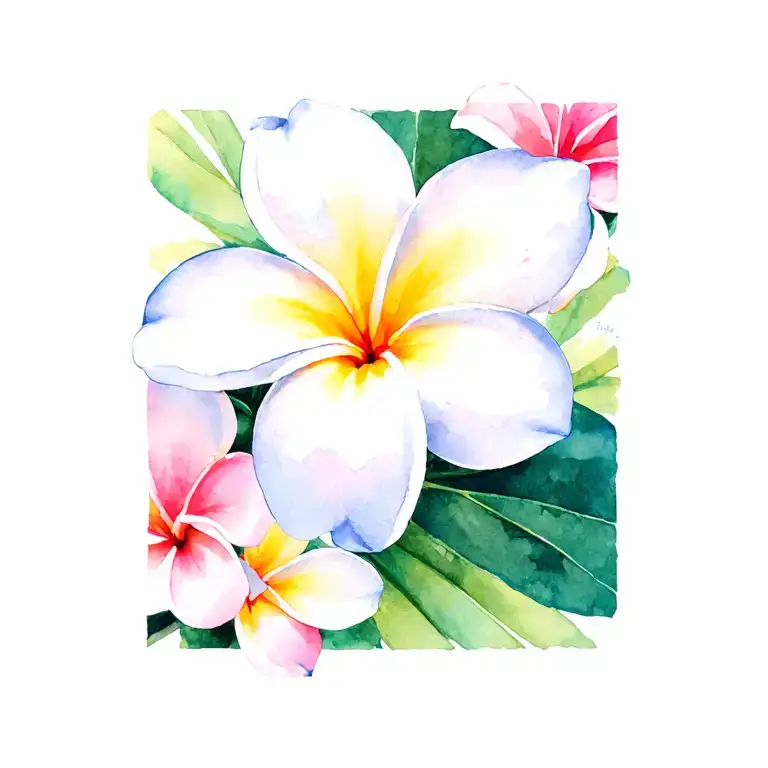 stitch ohana plumeria flower tattoo design idea